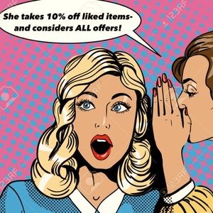 A shipping discount & 10% off all liked items